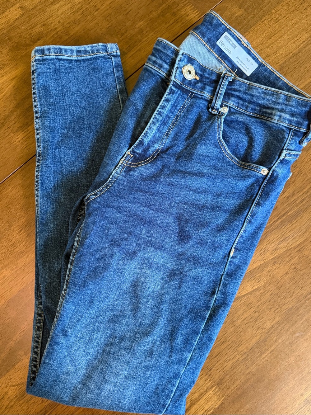 Bershka Women’s Dark Blue Skinny Jeans